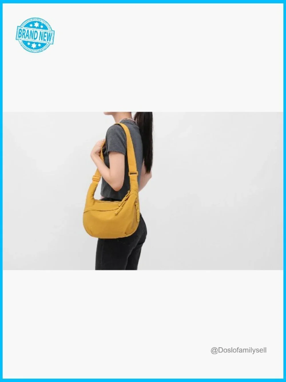 Nylon Crescent Crossbody Bag Slouchy Sling Hobo Shoulder Handbag Purse